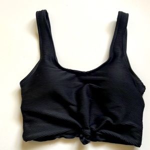 Ribbed tankini in black